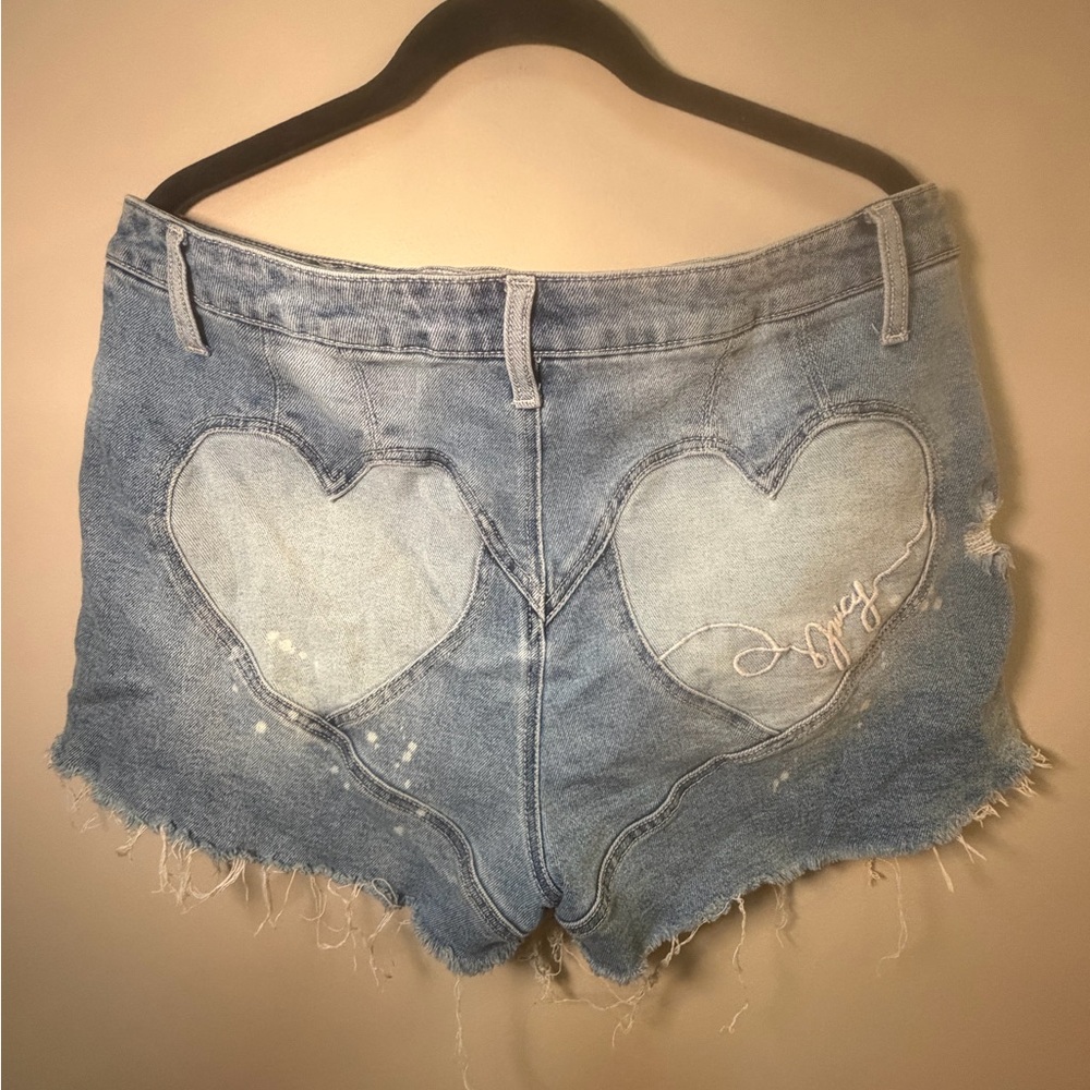 Juicy Couture Heart Back Cutoff Jean Western Shorts Size 31